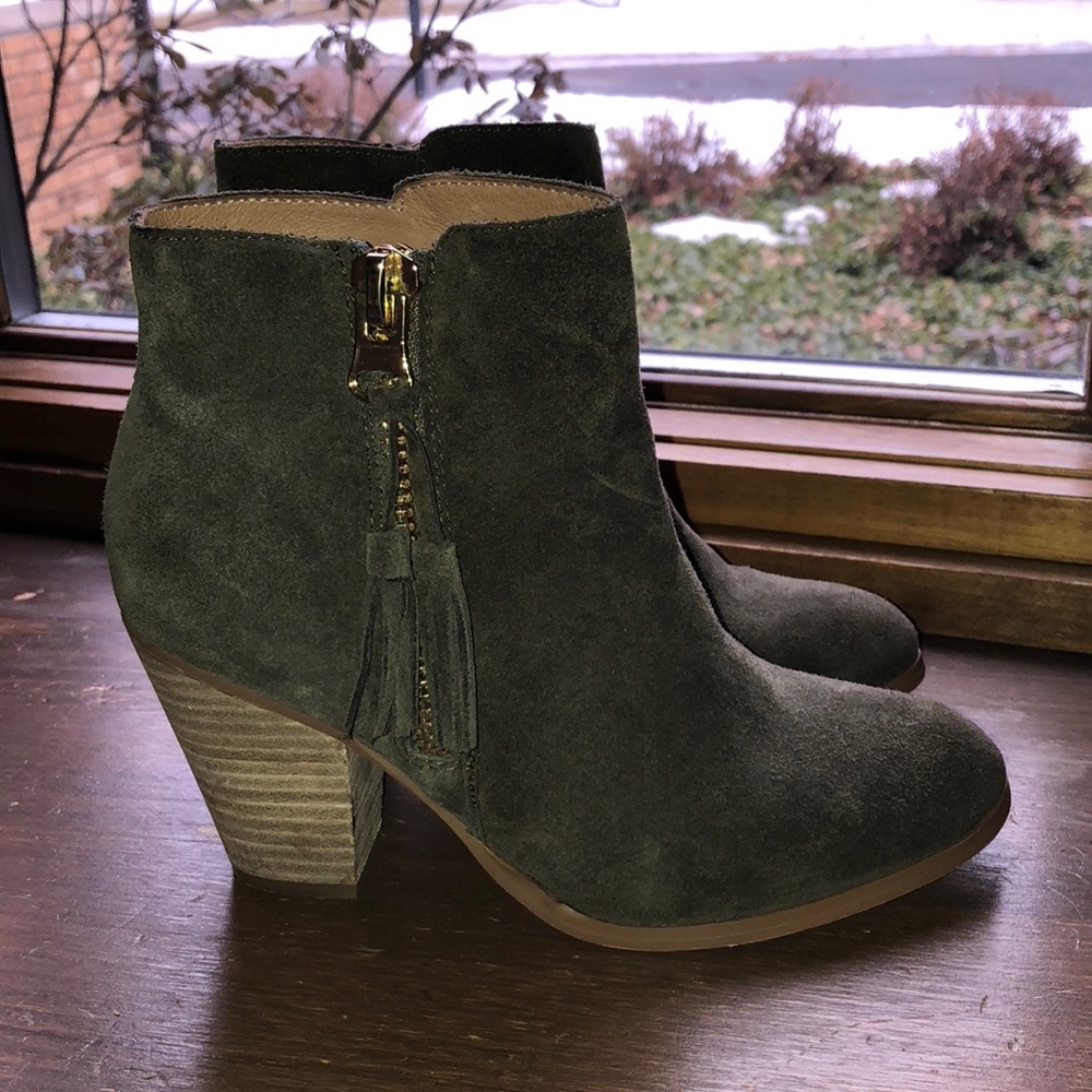 Green Aldo Heeled Booties